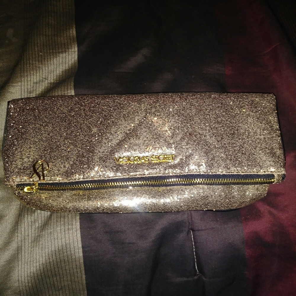 Victoria Secret Clutch Glitter Gold